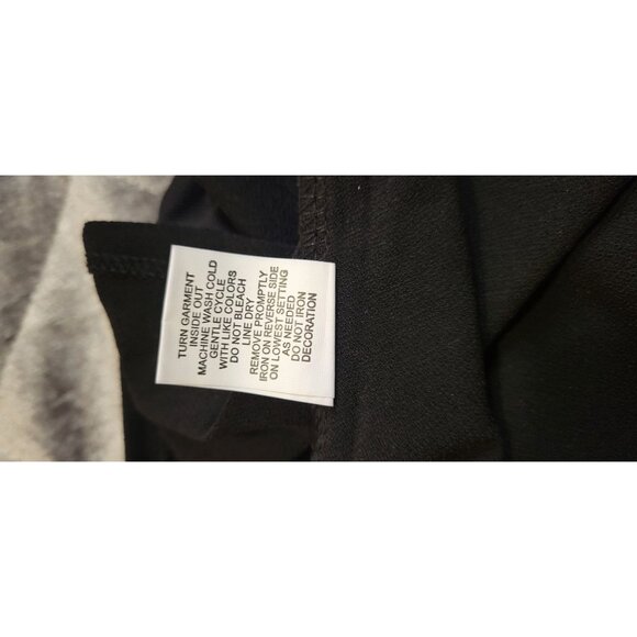 NY Collection Black Rhinestone Embellished Sheer Panel Top - Picture 4 of 6